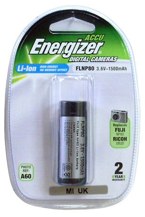 Energizer FLNP80 (FUJIFILM NP-80) Li-Ion Energizer инфо 13529m.